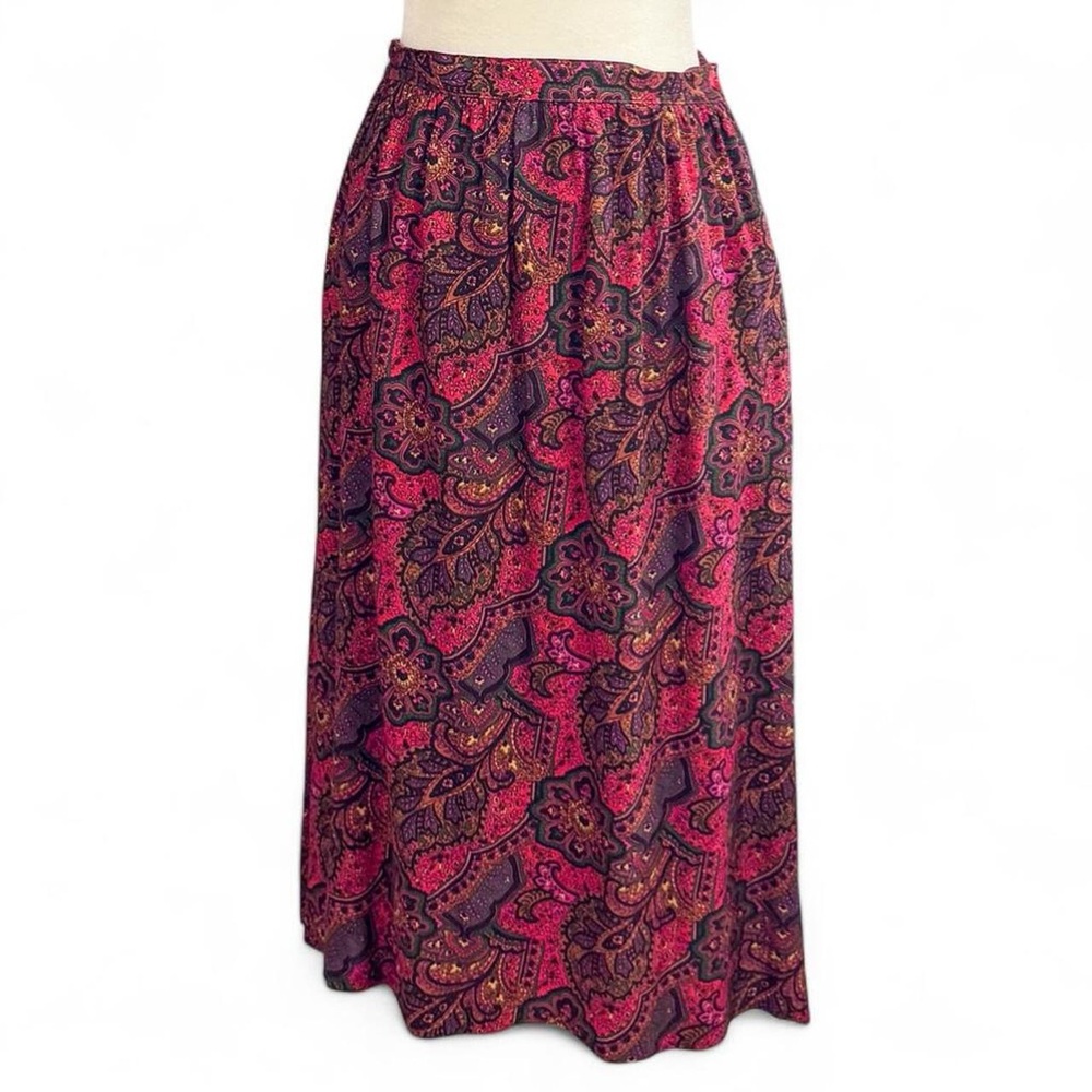 Vintage Alfred Dunner Paisley Midi Skirt – Size 10 Boho Retro Cottagecore